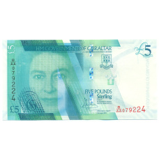 Банкнота 5 фунтов 2020 года Гибралтар