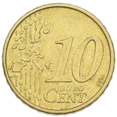 Монета 10 евроцентов 2002 года Италия (реверс)