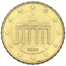 Монета 10 евроцентов 2002 года J Германия (аверс)