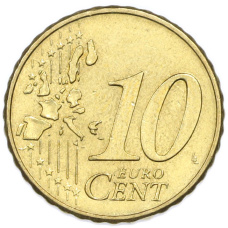 Монета 10 евроцентов 2002 года J Германия (реверс)