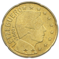 Монета 20 евроцентов 2002 года Люксембург (аверс)