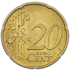 Монета 20 евроцентов 2002 года Люксембург (реверс)