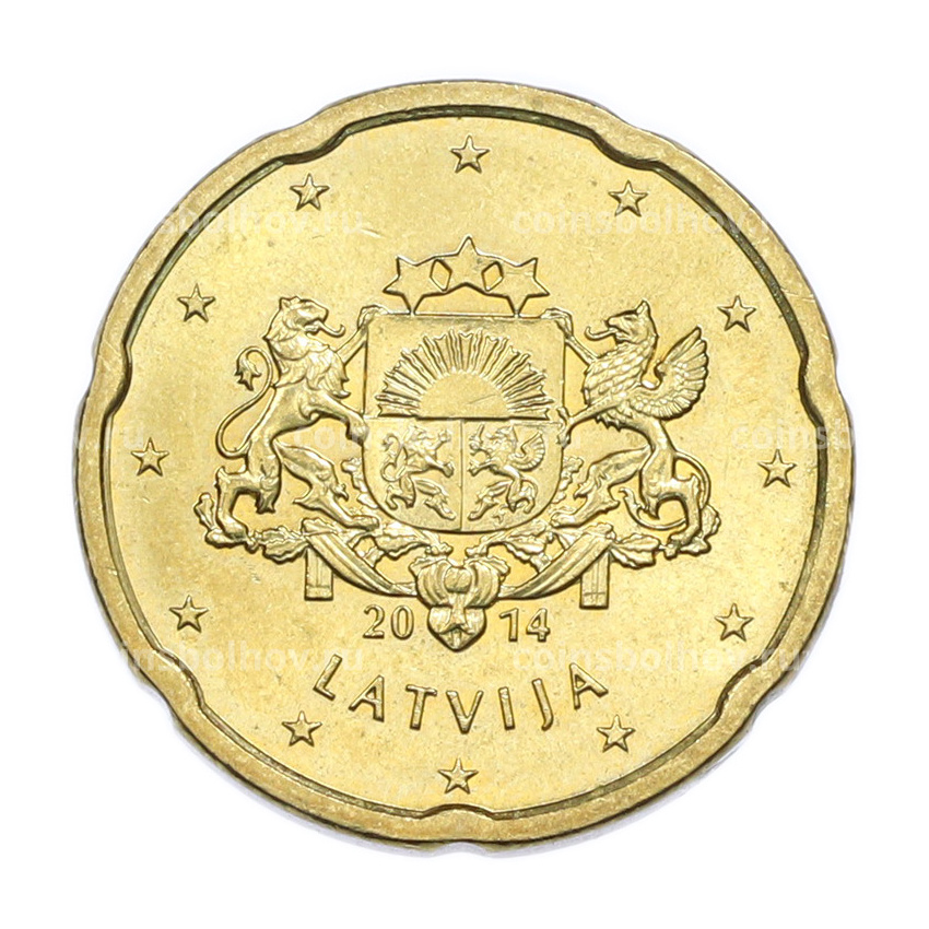 Монета 20 евроцентов 2014 года Латвия