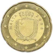 Монета 20 евроцентов 2008 года Мальта (аверс)