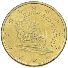 Монета 50 евроцентов 2008 года Кипр (аверс)
