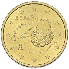 Монета 50 евроцентов 2013 года Испания (аверс)