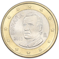 Монета 1 евро 2013 года Испания (аверс)