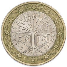 Монета 1 евро 1999 года Франция (аверс)