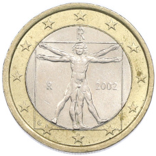 Монета 1 евро 2002 года Италия (аверс)
