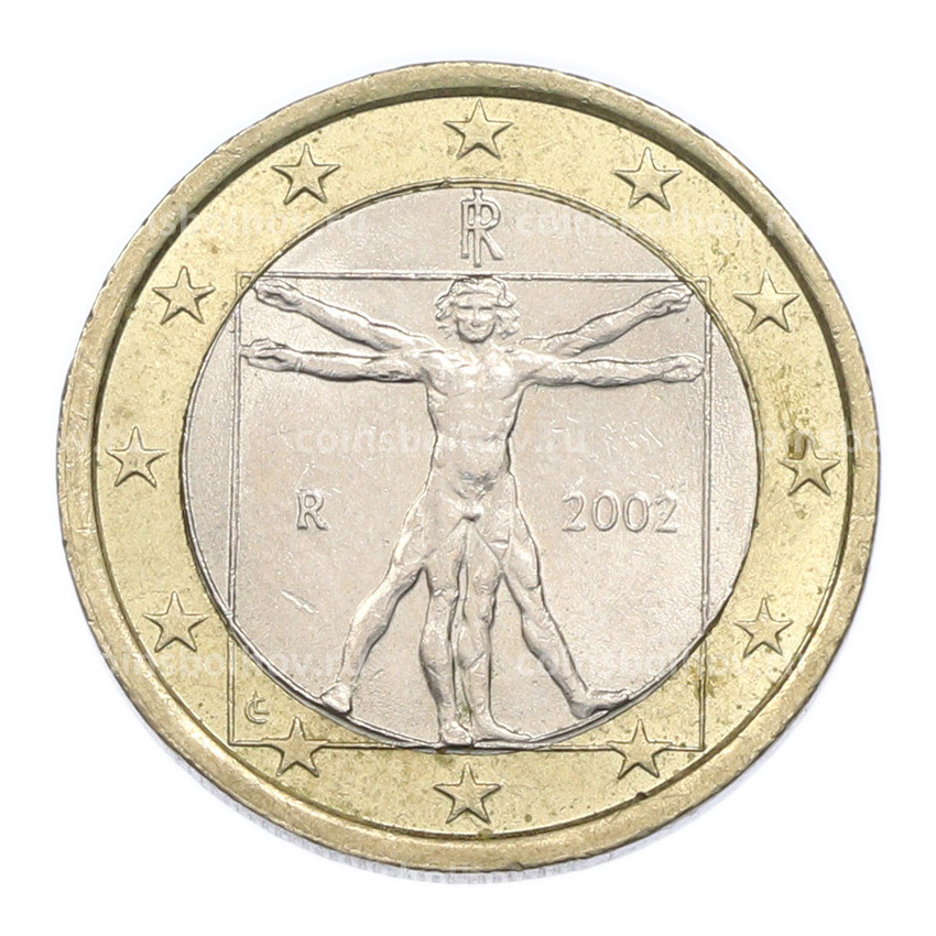 Монета 1 евро 2002 года Италия