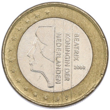 Монета 1 евро 2000 года Нидерланды (аверс)