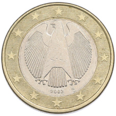 Монета 1 евро 2002 года G Германия (аверс)