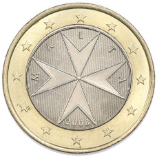 Монета 1 евро 2008 года Мальта (аверс)