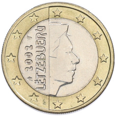 Монета 1 евро 2002 года Люксембург (аверс)