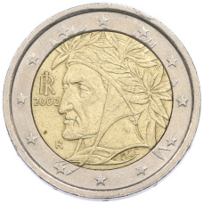 Монета 2 евро 2002 года Италия (аверс)