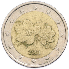 Монета 2 евро 2001 года Финляндия (аверс)