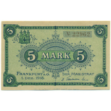 Банкнота 5 марок 1918 года Германия — город Франкфурт-на-Одере (Нотгельд)