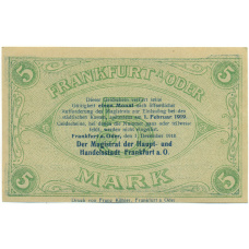Банкнота 5 марок 1918 года Германия — город Франкфурт-на-Одере (Нотгельд) (вид 2)
