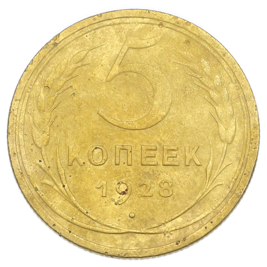 Монета 5 копеек 1928 года