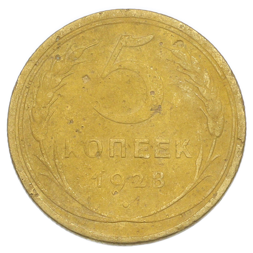 Монета 5 копеек 1928 года