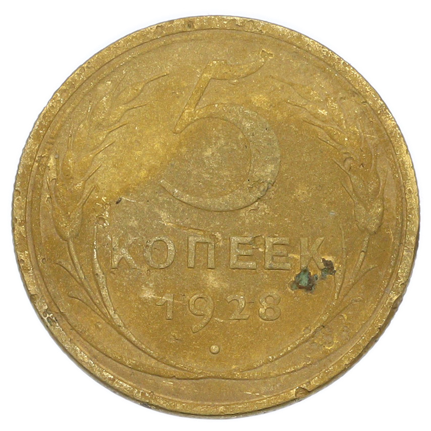 Монета 5 копеек 1928 года