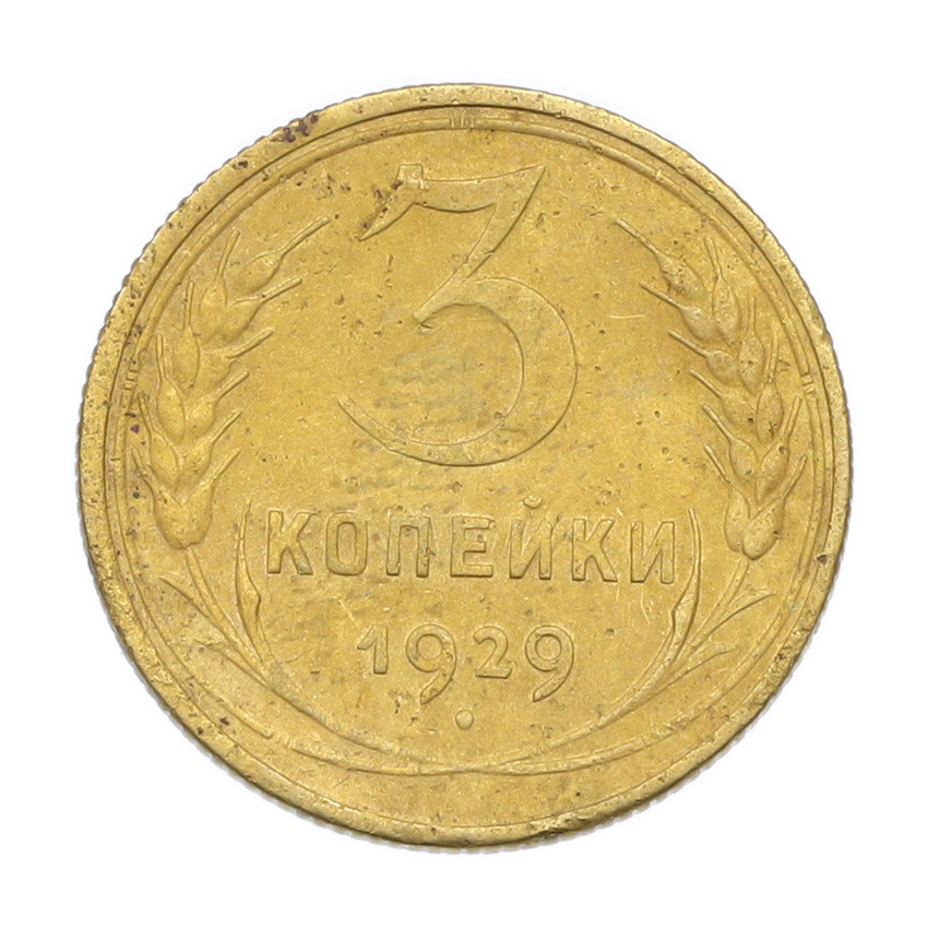 Монета 3 копейки 1929 года