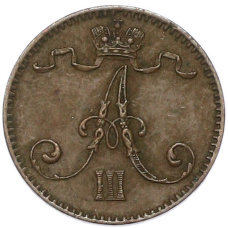 Монета 1 пенни 1894 года Русская Финляндия (реверс)