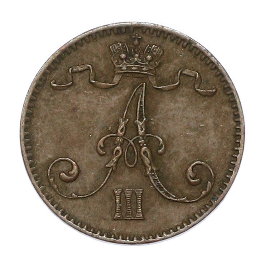 Монета 1 пенни 1894 года Русская Финляндия (вид 2)