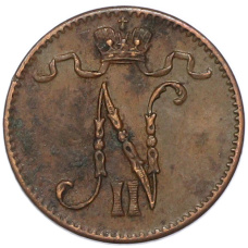 Монета 1 пенни 1911 года Русская Финляндия (реверс)