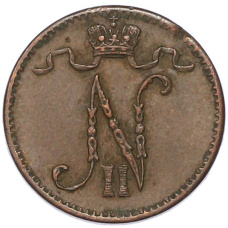 Монета 1 пенни 1911 года Русская Финляндия (реверс)