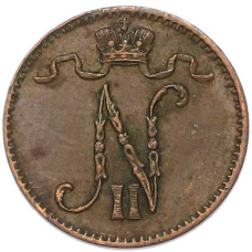 Монета 1 пенни 1911 года Русская Финляндия (реверс)
