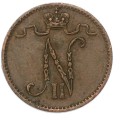 Монета 1 пенни 1911 года Русская Финляндия (реверс)