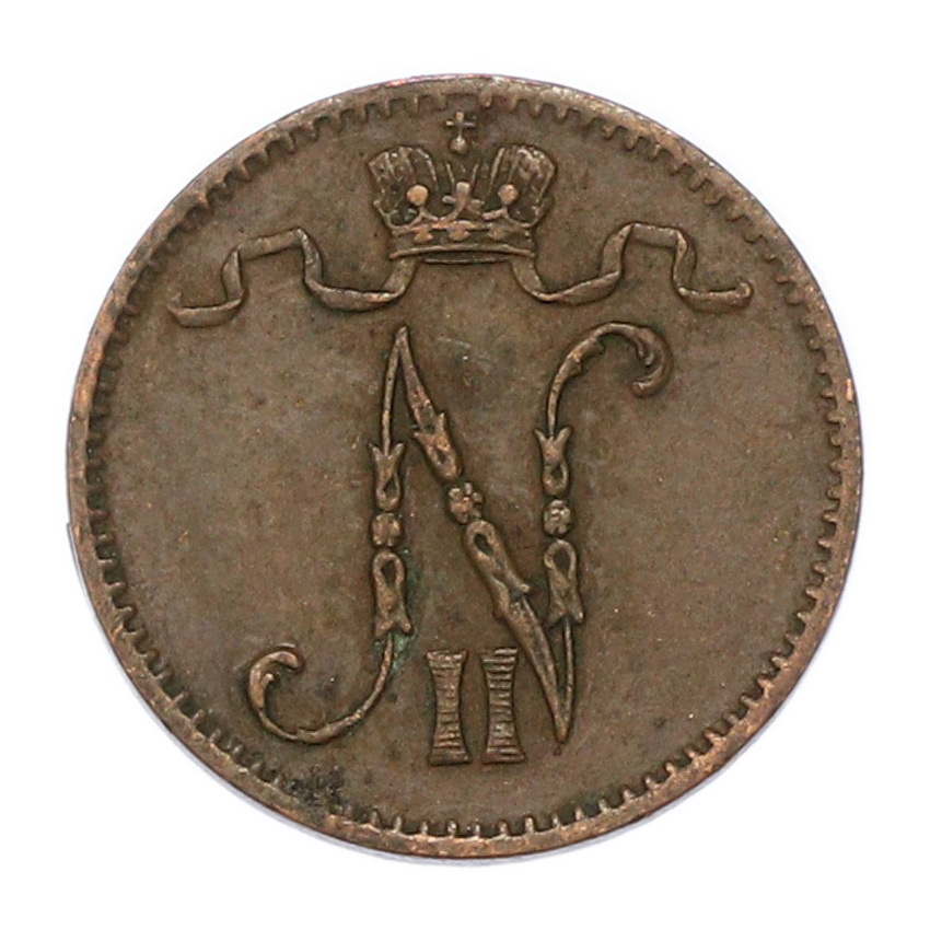 Монета 1 пенни 1911 года Русская Финляндия (вид 2)
