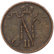 Монета 1 пенни 1911 года Русская Финляндия (реверс)