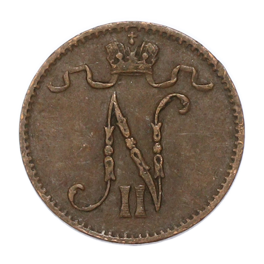 Монета 1 пенни 1911 года Русская Финляндия (вид 2)