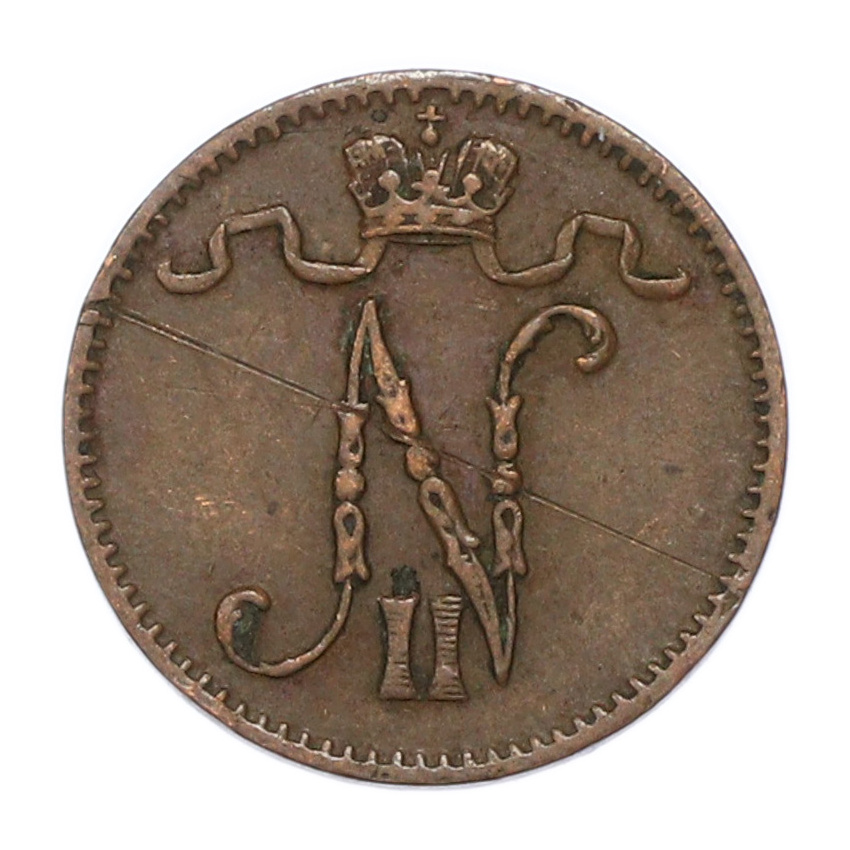 Монета 1 пенни 1911 года Русская Финляндия (вид 2)