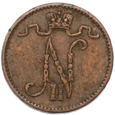 Монета 1 пенни 1912 года Русская Финляндия (реверс)