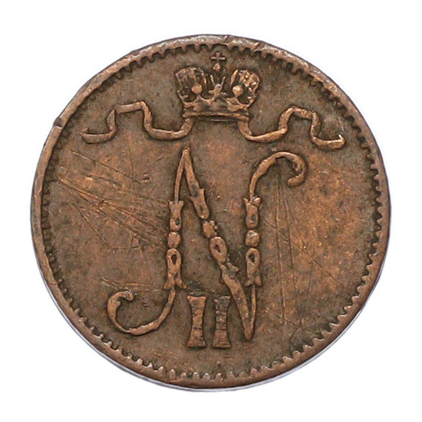 Монета 1 пенни 1912 года Русская Финляндия (вид 2)