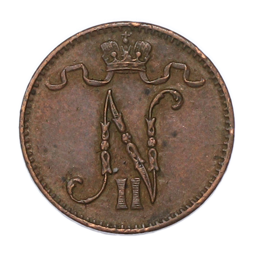Монета 1 пенни 1913 года Русская Финляндия (вид 2)