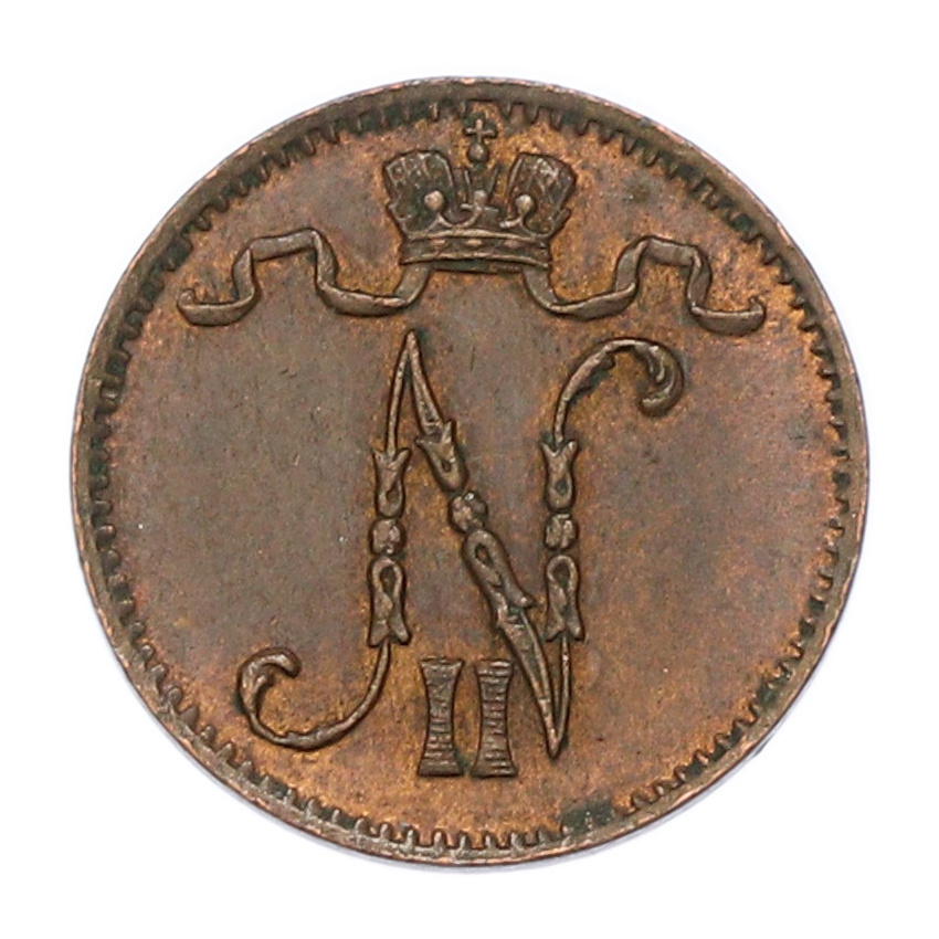 Монета 1 пенни 1913 года Русская Финляндия (вид 2)