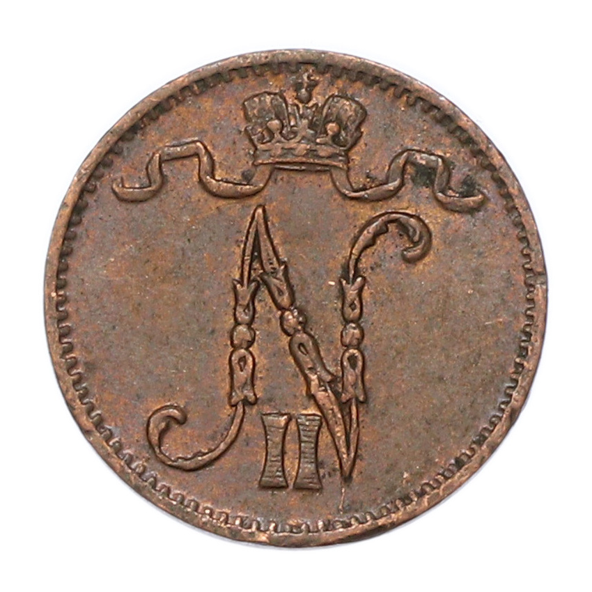Монета 1 пенни 1913 года Русская Финляндия (вид 2)