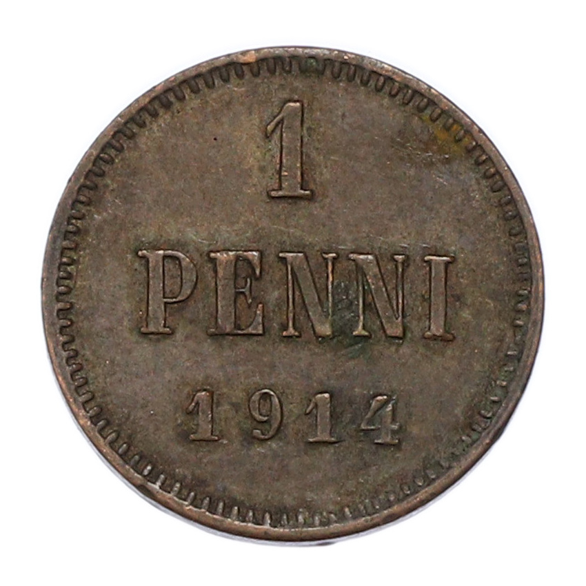Монета 1 пенни 1914 года Русская Финляндия