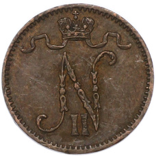 Монета 1 пенни 1914 года Русская Финляндия (реверс)