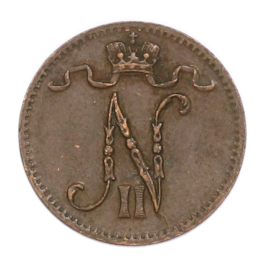 Монета 1 пенни 1915 года Русская Финляндия (вид 2)