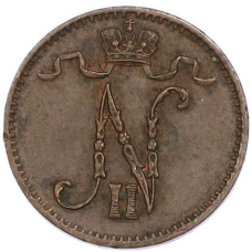 Монета 1 пенни 1915 года Русская Финляндия (реверс)