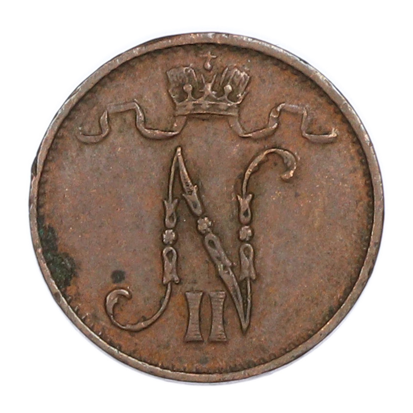 Монета 1 пенни 1915 года Русская Финляндия (вид 2)