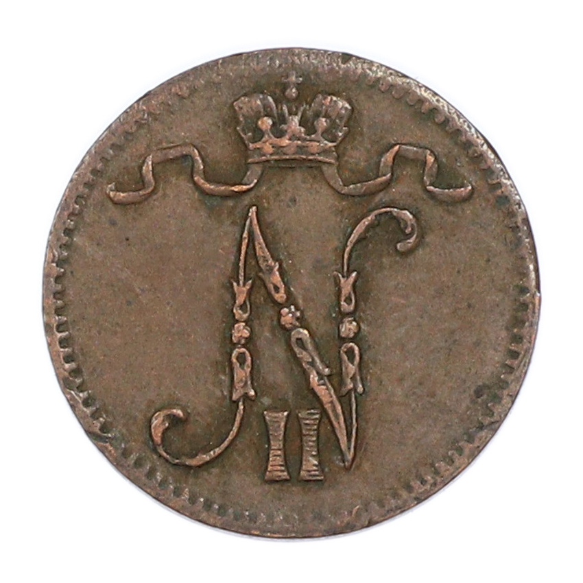 Монета 1 пенни 1916 года Русская Финляндия (вид 2)