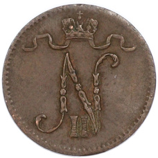 Монета 1 пенни 1916 года Русская Финляндия (реверс)