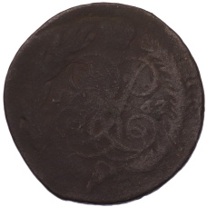 Монета 2 копейки 1757 года (аверс)