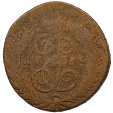 Монета 2 копейки 1763 года (аверс)